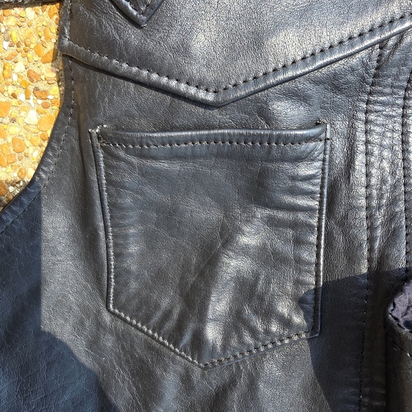 Vintage Interstate Leather Black Leather Motorcycle Biker Chaps Sz XXLARGE Flaws - Picture 11 of 13